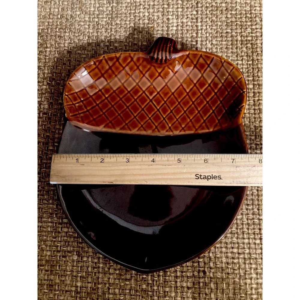 Fall Thanksgiving Harvest Stoneware Acorn Plate 2011 Better Homes & Gardens EUC!